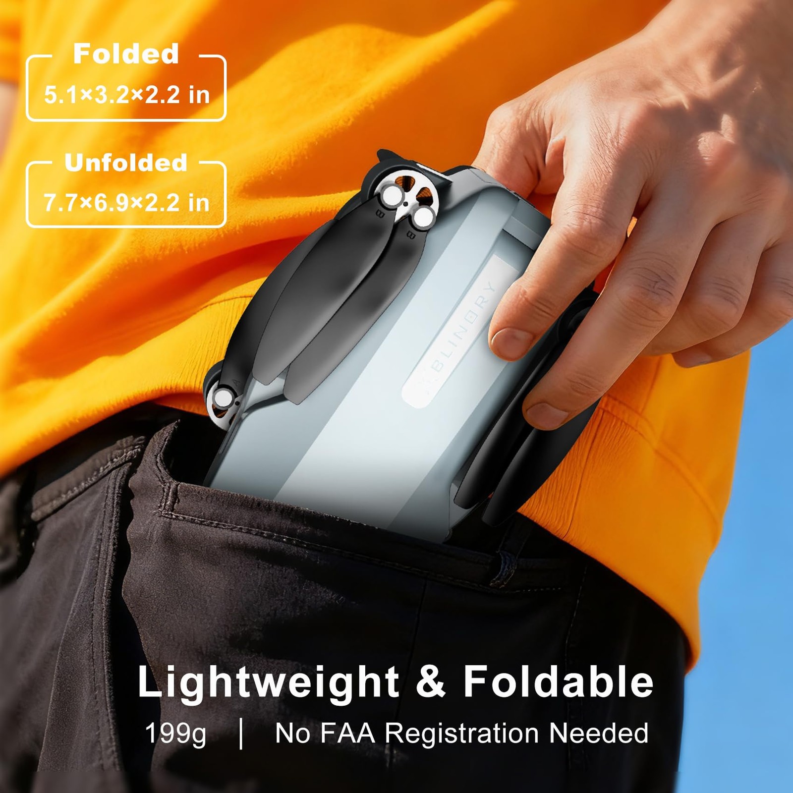 2K FPV Foldable Camera Drone Under 250g RC Quadcopter 2 Batteries Carrying Case