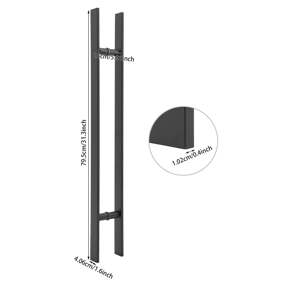 Pair Pull Push Sliding Barn Door Handle Double Sided Stainless Steel Door Handle