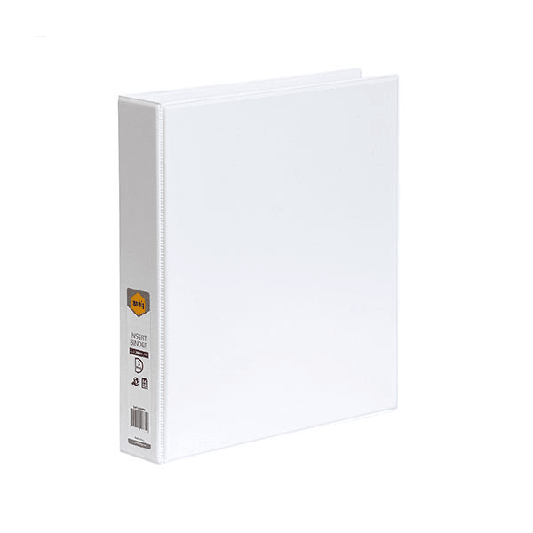 NEW Marbig Clear View Insert Ring Binder Folder 3D 38mm A4 White Box 12