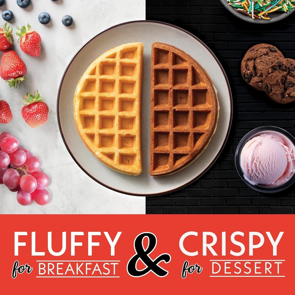 Belgian Waffle Maker – Compact Design with Upright Storage, Adjustable Browni...