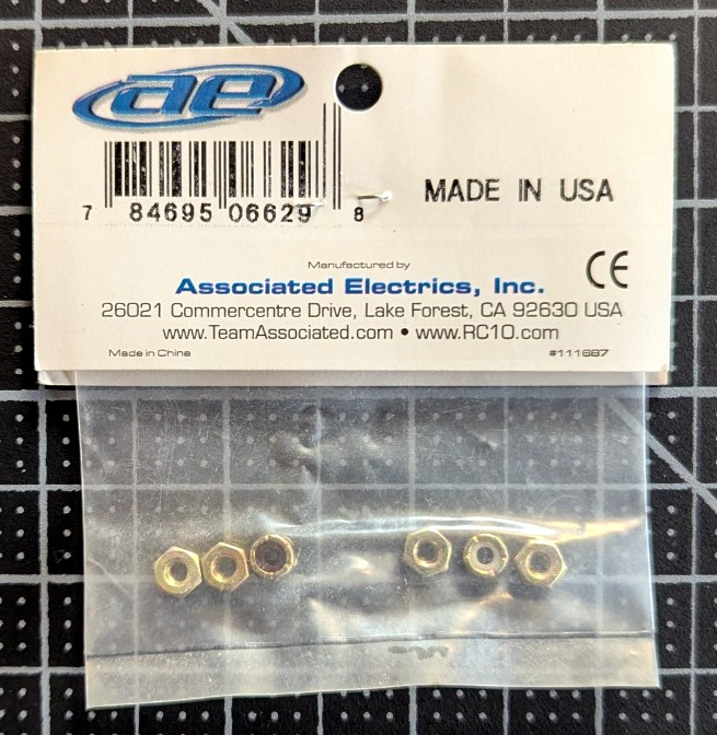 6629 Team Associated 5-40 Locknuts (6) ASC6629