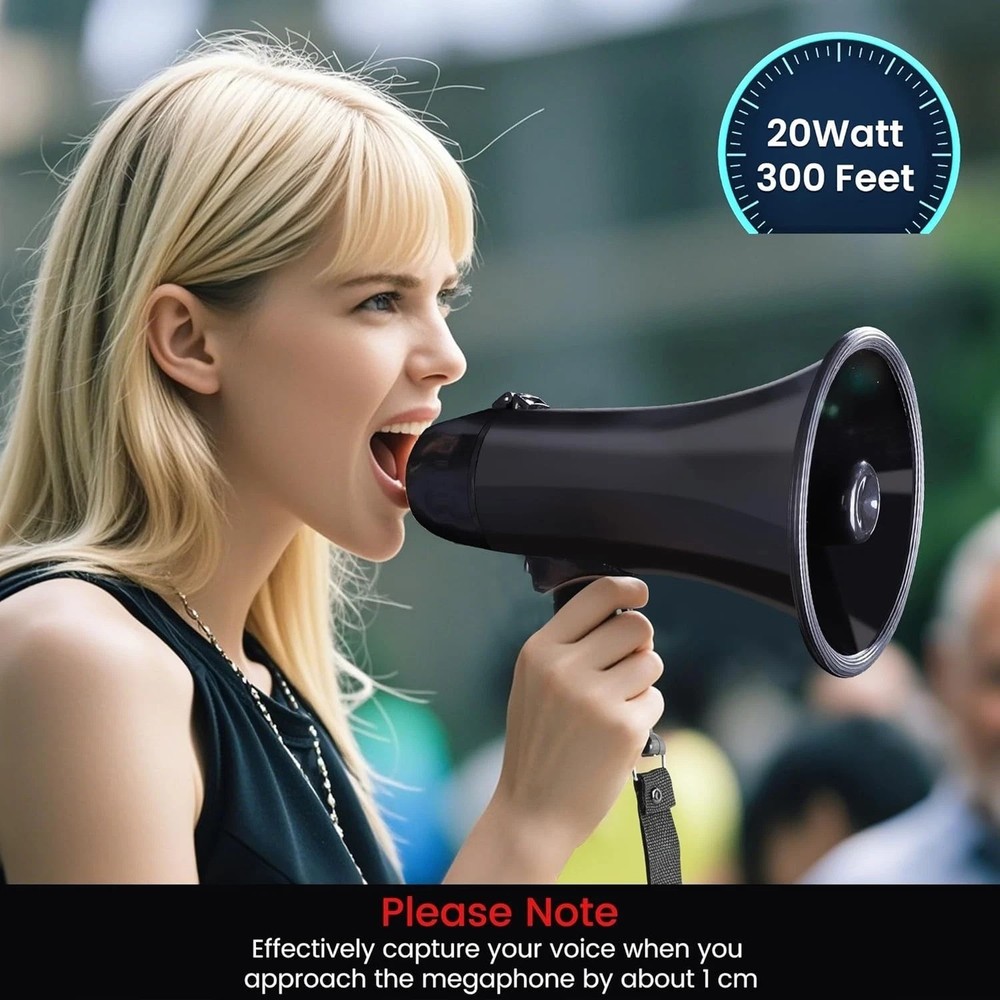Lightweight Portable Megaphone with Volume Control & Voice Recording Function