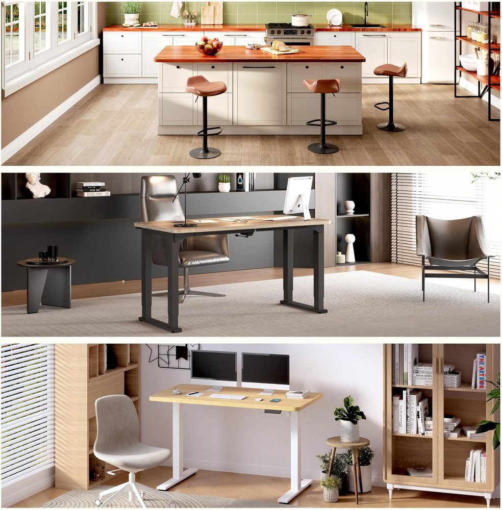 Whole Piece 55"X28" Desktop 1" Thickness Height Adjustable Desk Rectangular Tabl