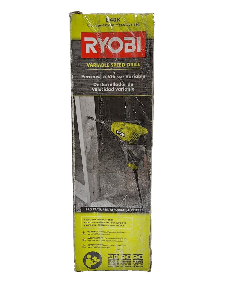 Ryobi D43K Variable Speed Drill With Keyless 3/8" Chuck & Tool Bag