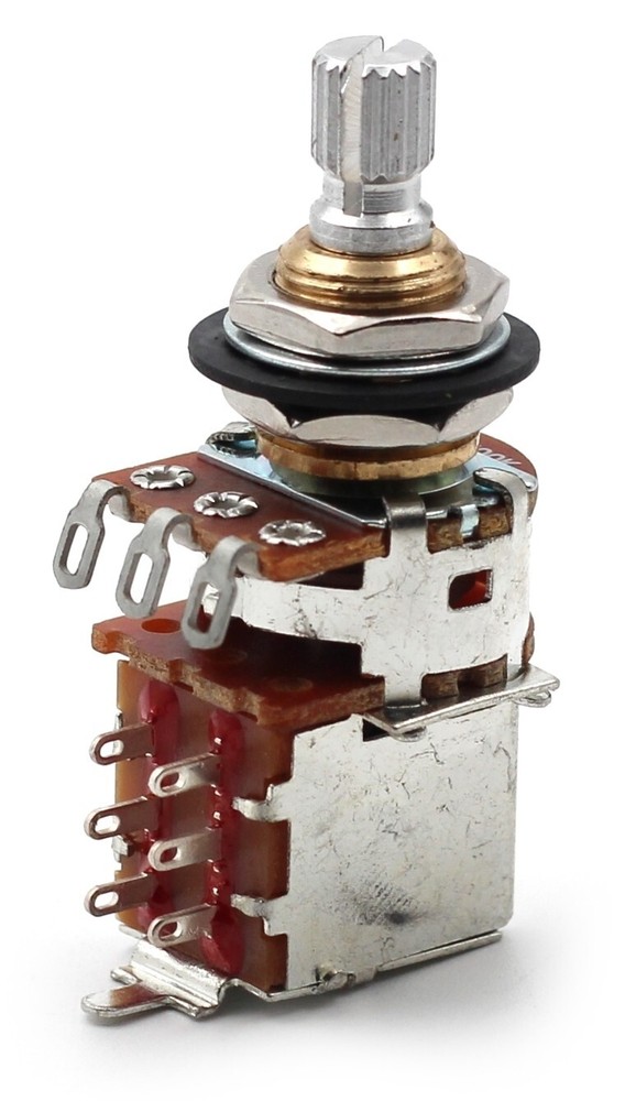 1x Bourns 500K Pot 3/8” Short Split Shaft Audio Taper Push/Pull DPDT