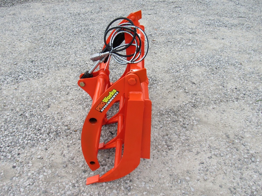 48" Root Rake Clam Grapple and 42" Long Pallet Forks Attachment ComboQuickAttach
