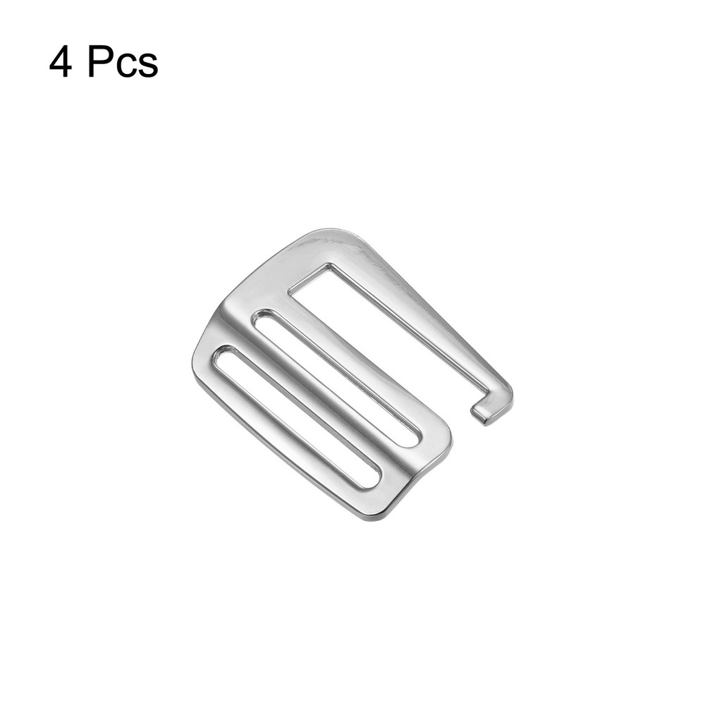 1.5" Webbing Release G Hook Buckle Adjusters for Backpack Strap, 4Pcs Silver