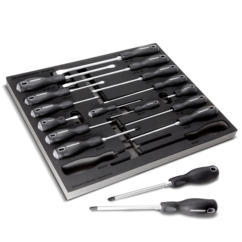 Powerbuilt 17 Piece Pro Tech Double Injection Screwdriver Set - 949018