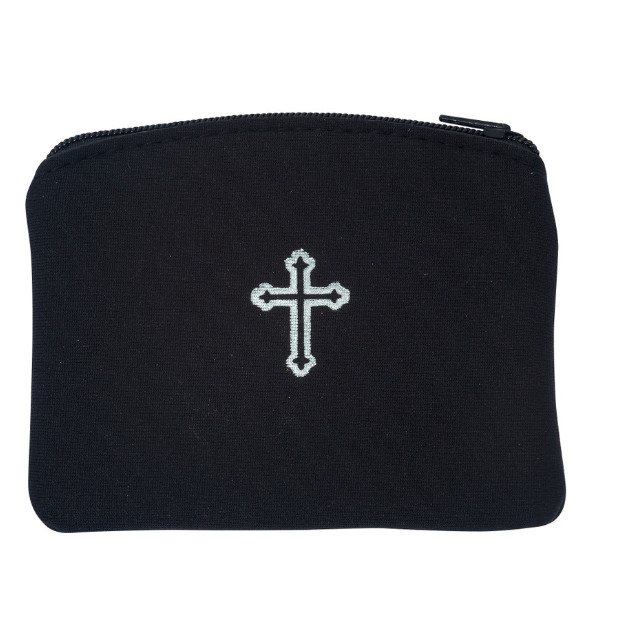 3 x 4 Black NEOPRENE ROSARY POUCH/ CASE RP24 (not Lined)