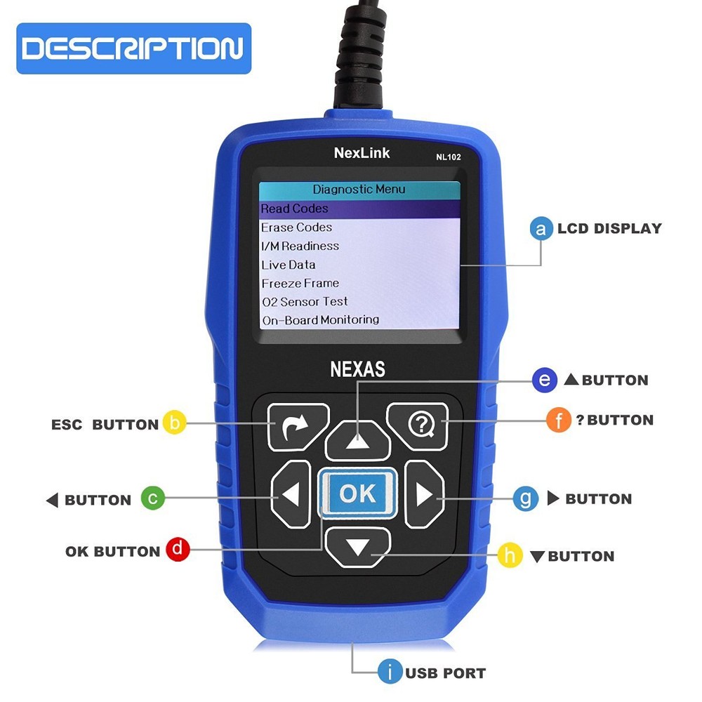 Nexas NL102 Heavy Duty Truck & Car HD OBD2 Diagnostic Code Reader Engine Check