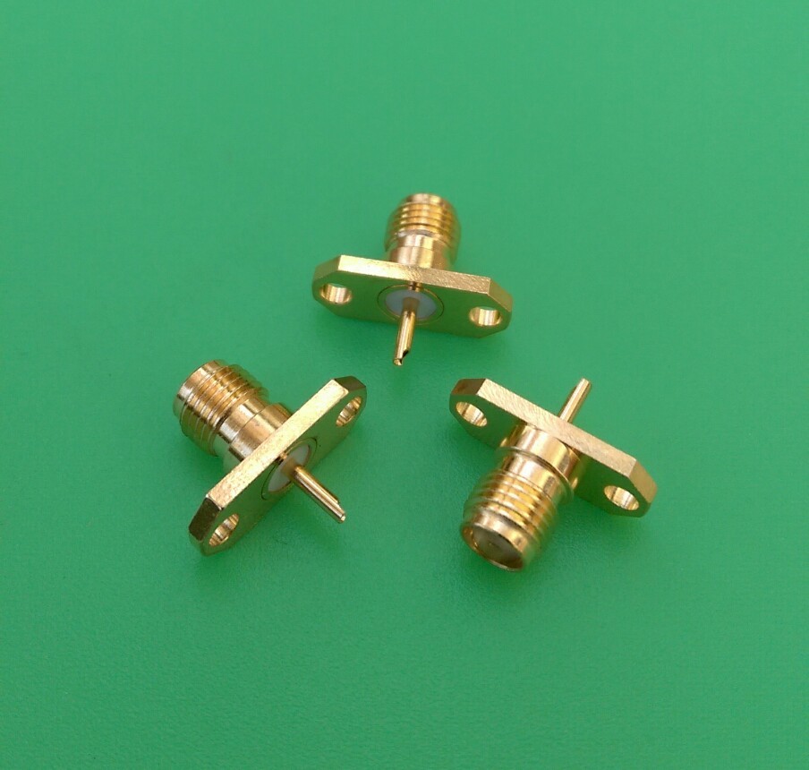 (2 PCS) SMA Female Panel Mount Solder Connector