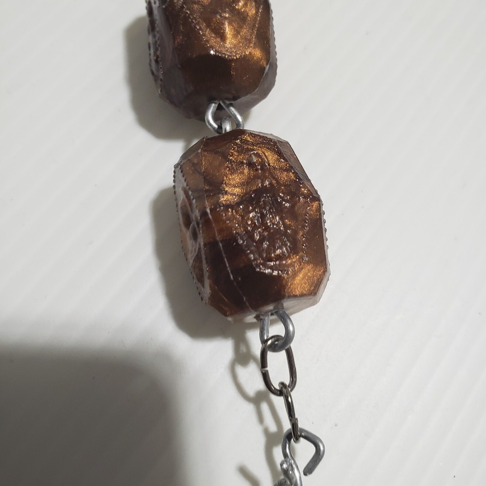 Saint Benedict Catholic Rosary Brown Bead Silver Cross 60" Gigantic Handmade