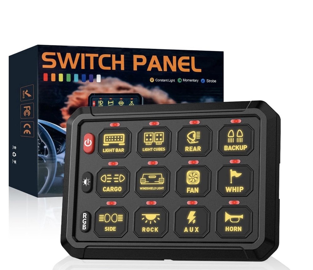 NOVSIGHT 12 Gang Switch Panel, Wireless High Power Multifunction 12v Switch. H3