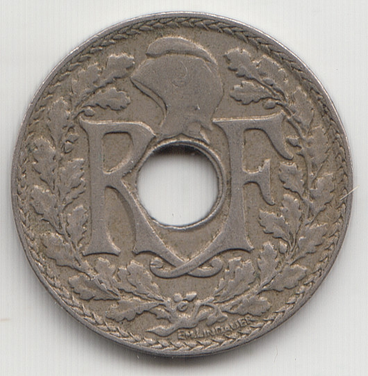 France 10 Centimes 1927 as shown