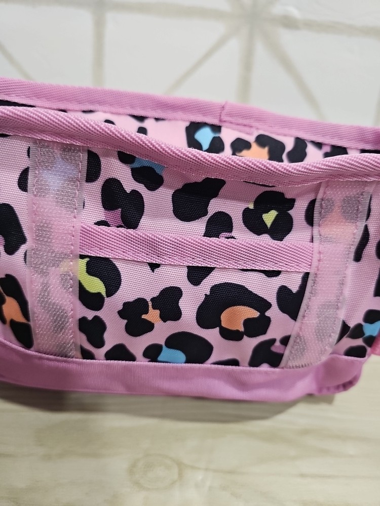 Choco Mocha Kids Pink Leopard Flat Purse With Removeable Strap Zip Closure