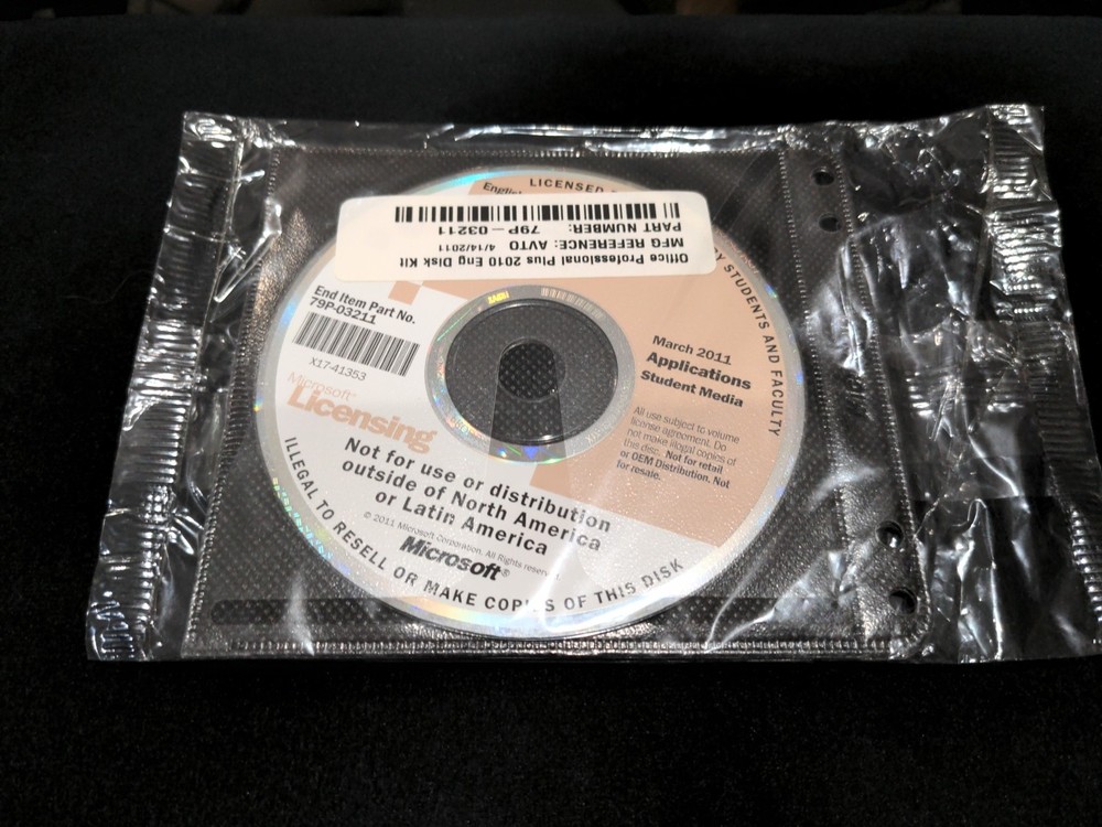 Microsoft Office Professional Plus 2010, 3 Discs Student & Faculty Sealed