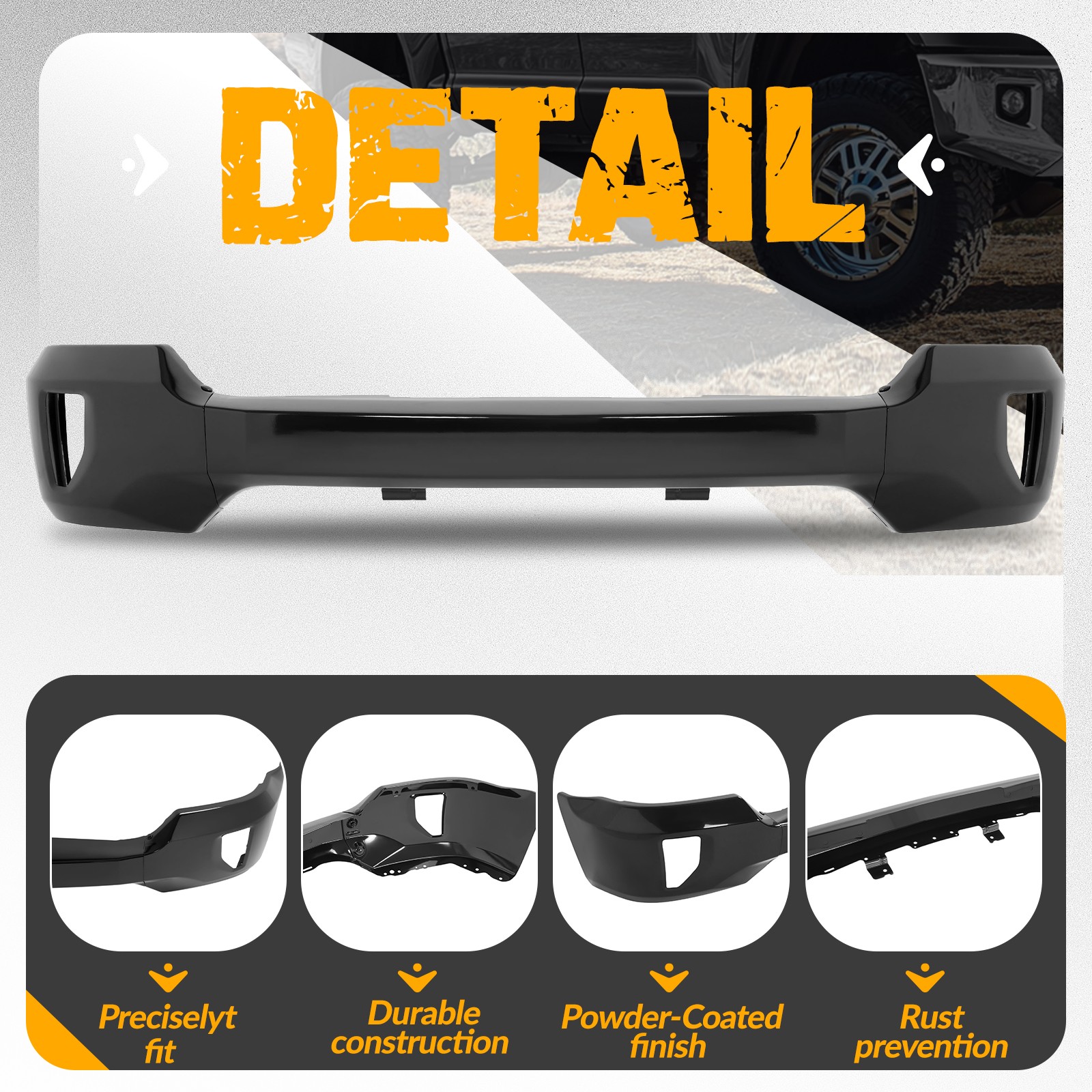 Front Bumper Cover Face Bar For Chevrolet Silverado 1500/1500 LD 2016-19 W/Holes