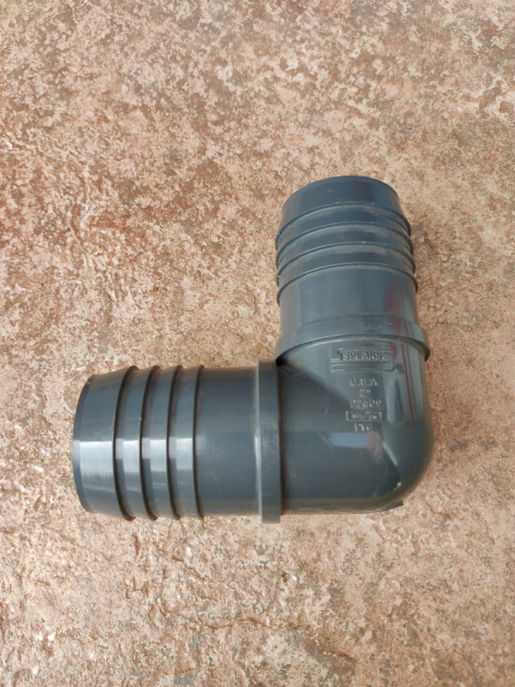 2" PVC Insert Hose Barb Fitting 90 Degree Elbow