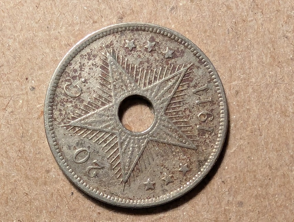 1911 Belgian Congo 20 Centimes