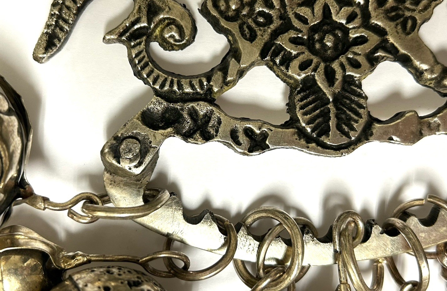 Vintage Brazilian Penca de Balangandãs – Silver Hanging Amulet 10 Charms