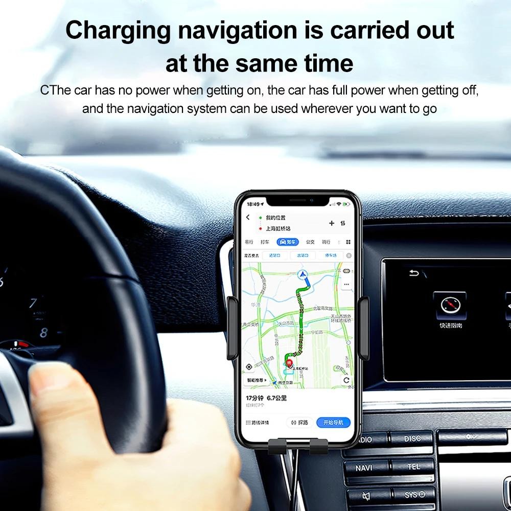 30W Wireless Charger Fast Charging Automatic Clamping Car Mount Phone Holder US