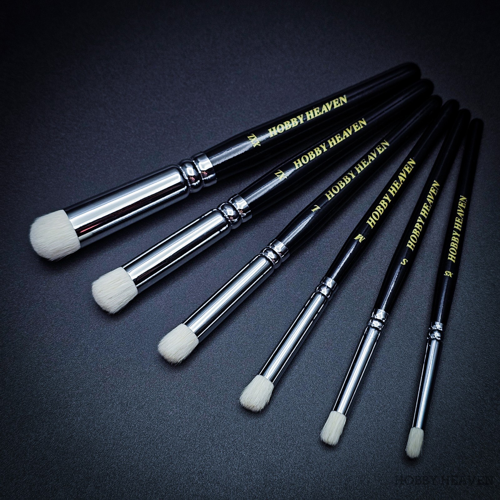 Hobby Heaven 6-Piece Dry Brush Set XS–XXL | Miniature & Model Painting Brushes