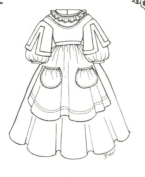 Sewing Pattern  size 12" 13" china head  dress 562