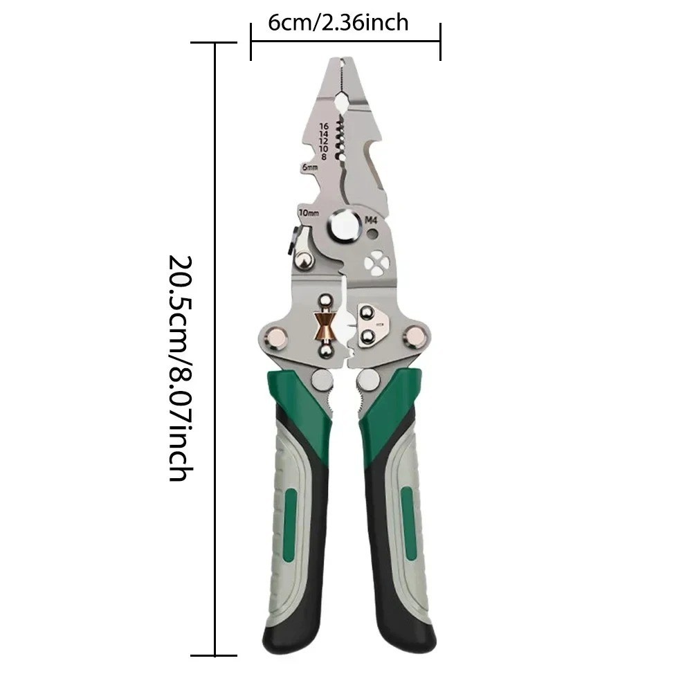 Foldable Multifunctional Wire Stripper, Crimper Cable Cutter Pliers