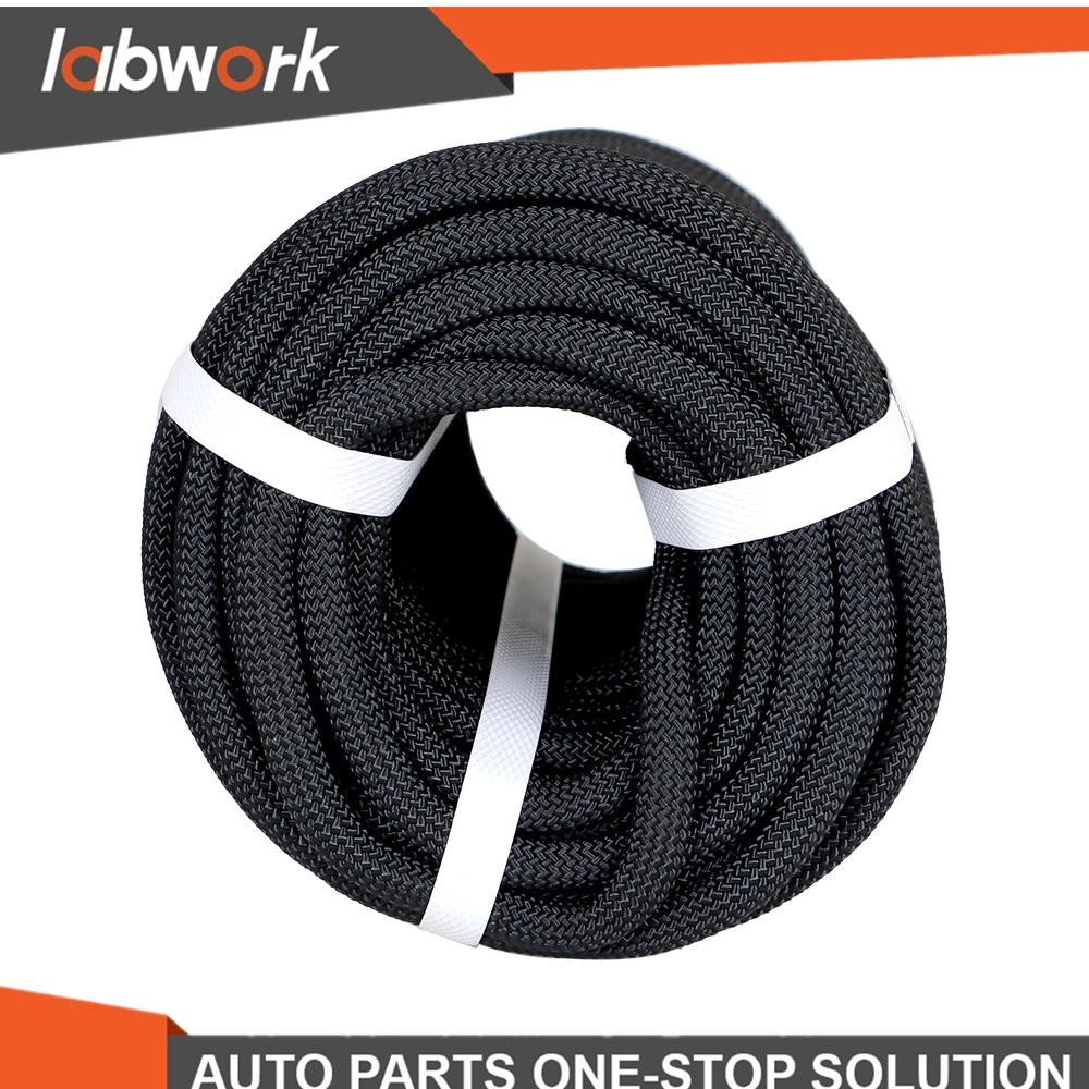 Black High Strong Pulling Braided Polyest Rope 3/8" × 100' 3520Lbs Rope