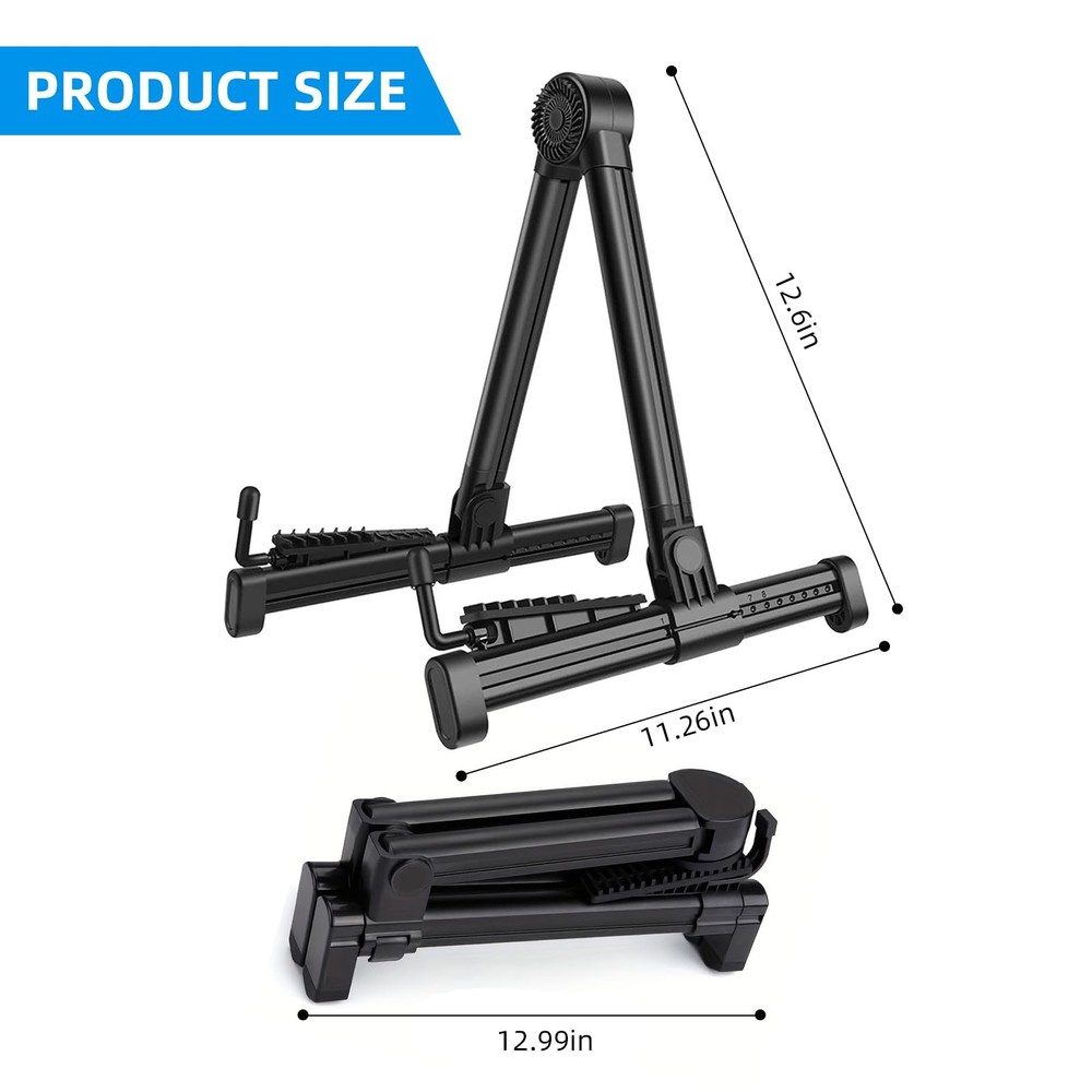 Foldable Lightweight Guitar Stand - Portable, Compact & Adjustable for Acoust...