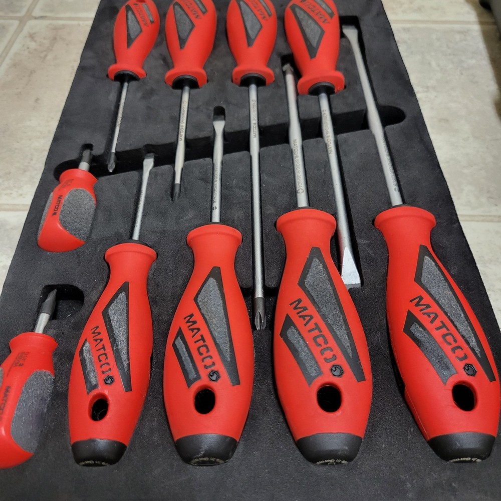 Matco Tools 10 Pc Premium Screwdriver Set Red Made In Germany