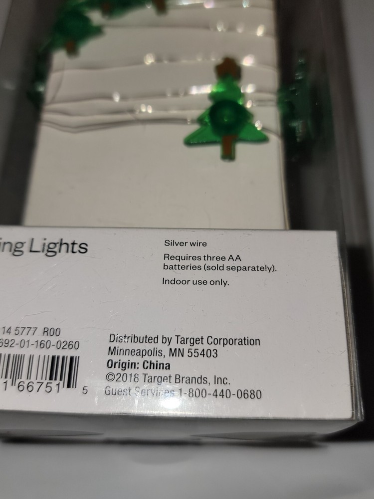 2 Green Christmas Tree Party String Mini Lights Decor New