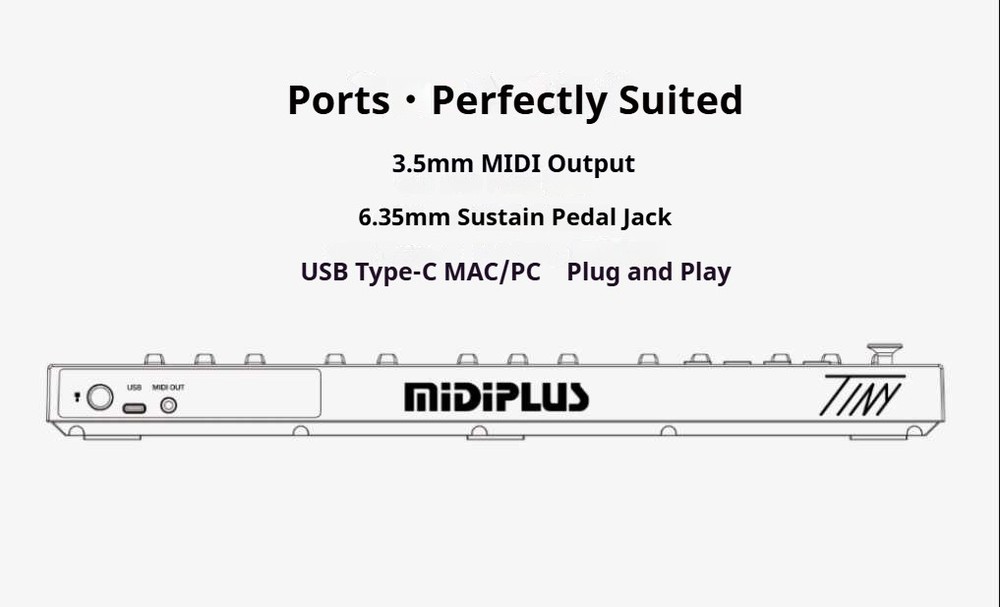 NEW midiplus TINY USB MIDI keyboard Controller 32-Key USA