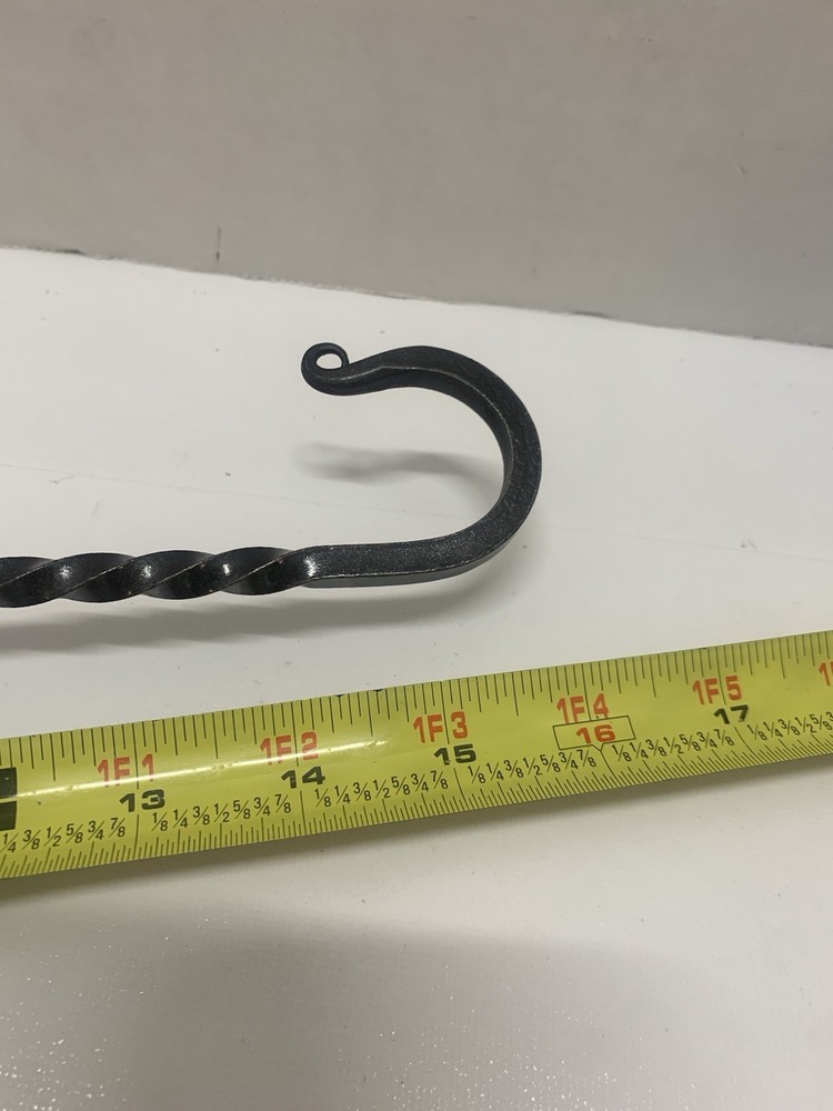 Hand Forged Basket Hook 16 Inch blacksmith twisted s hook