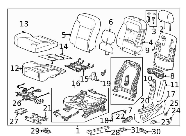 Genuine GM Driver Seat Adjuster Switch 23247097