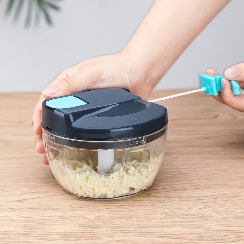 Multi-Function Manual Food Processors & Chopper with Cover and Handle, Garlic...