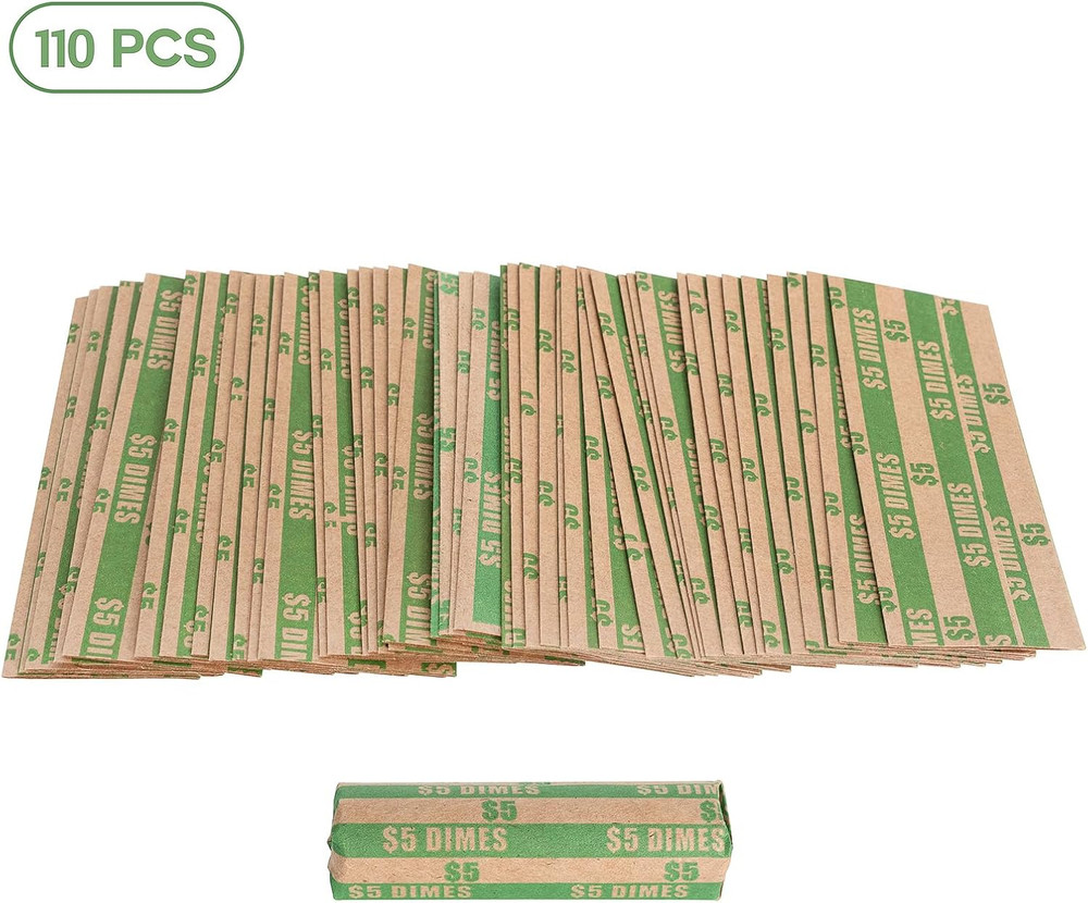 Dime Coin Wrappers Dimes Only Flat Dime Rolls 110 PCS