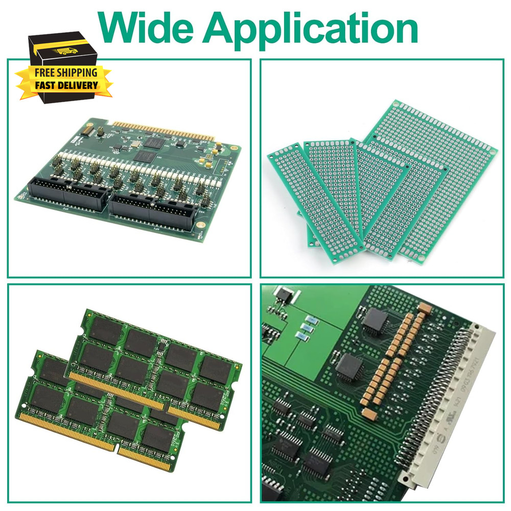 32 Pcs PCB Board, Green Circuit Board with 5 Sizes Compatible, Double Sided PCB
