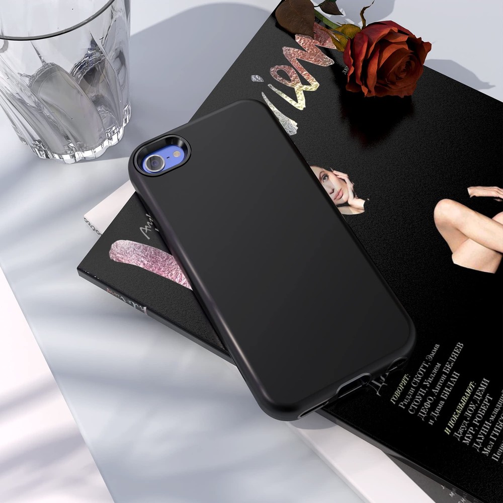 Yamink for iPod Touch 7 Case with Screen Protector,Lightweight Full Black