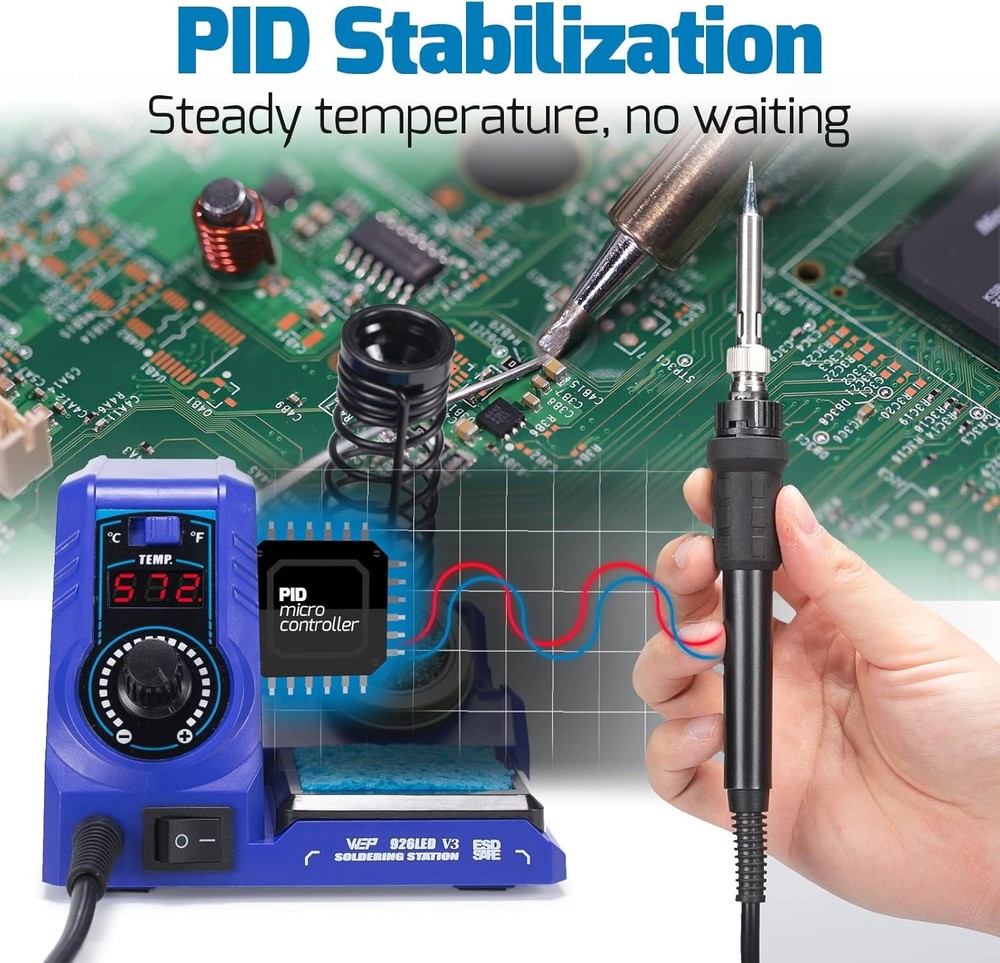 Temperature control soldering iron station