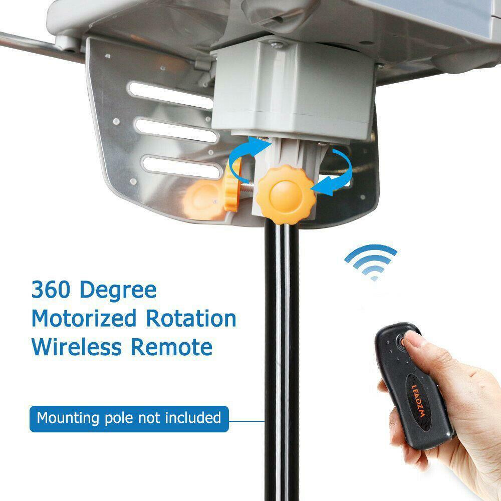 990 Miles Outdoor Amplified TV Antenna Motorized HDTV 1080P 4K 360° Rotation