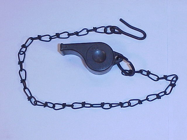 ORIGINAL & VG+ Cond. Military Police Whistle & Chain Lanyard As Worn By MPs