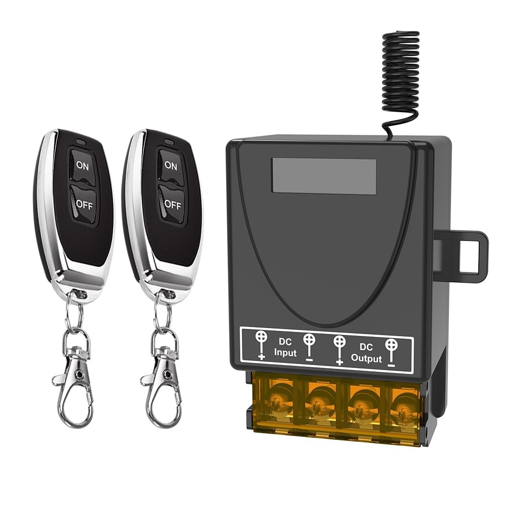 Malictele 12V Wireless Remote Switch 30A Relay RF Control 328ft Long Range