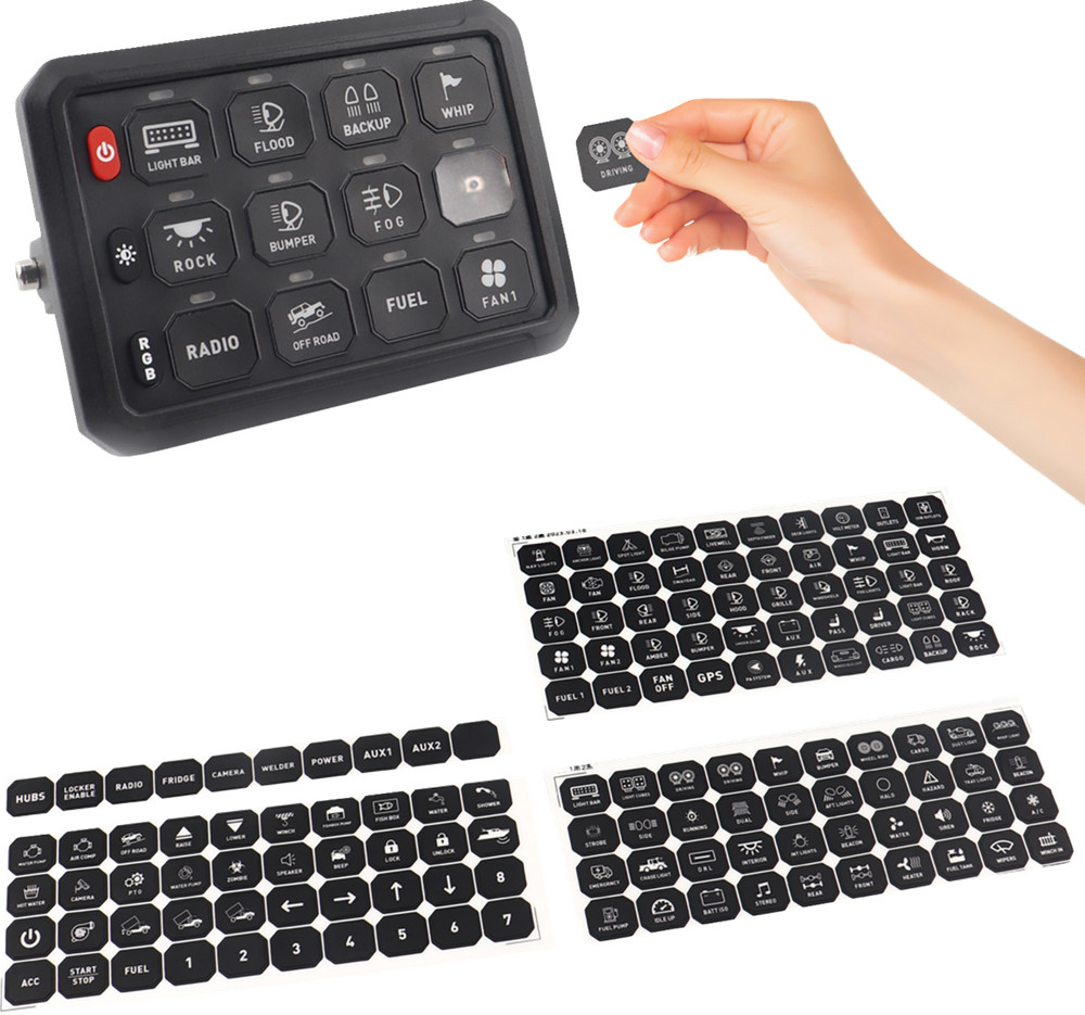 MOOSE OFFROAD Gang Switch Panel - 12 Position 90-200-PU