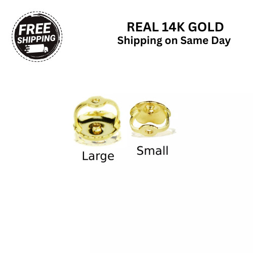 Solid 14K Gold Screw-Back Earring Backs Screwpost Replacement Backing by Piece