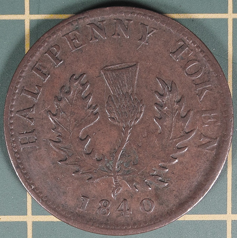 1840 Nova Scotia half penny token, NS-1E4