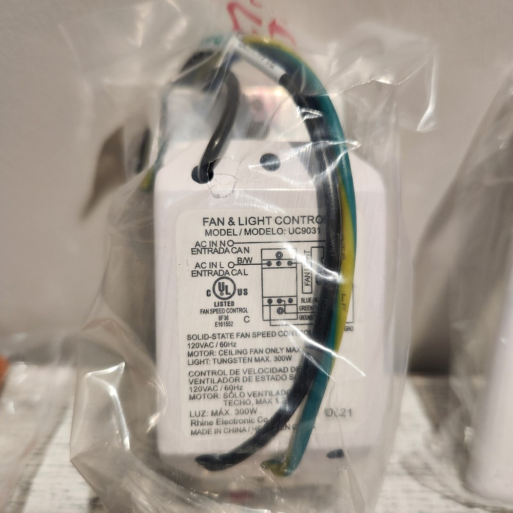 Rhine Solid State UC9031 Electric Ceiling Fan Light Control Switch Dual Slide