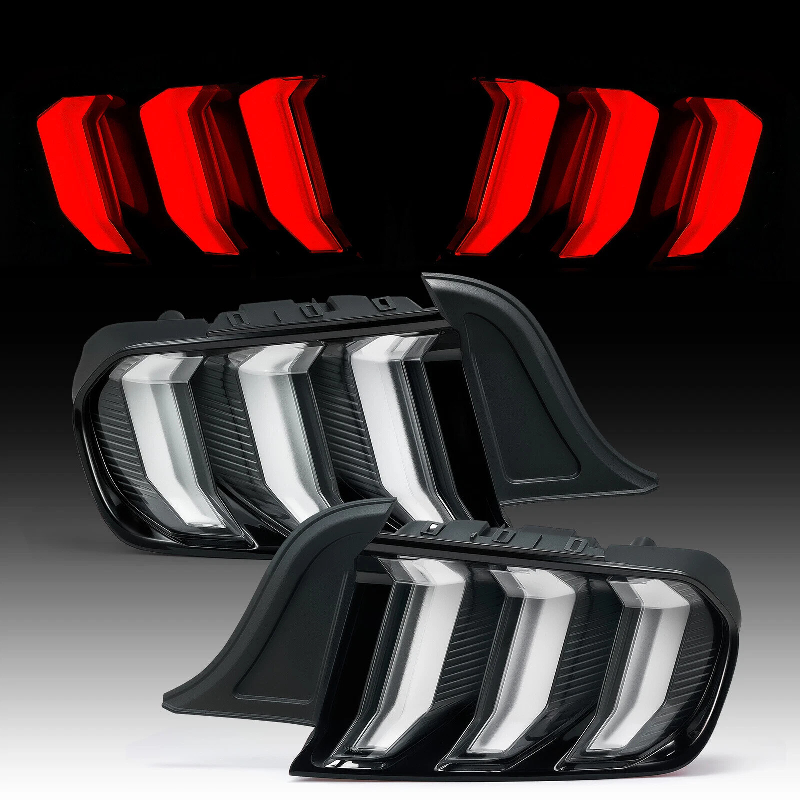 Set LED Tail lights For 2015-2022 Ford Mustang Euro Style w/ Sequential Signals