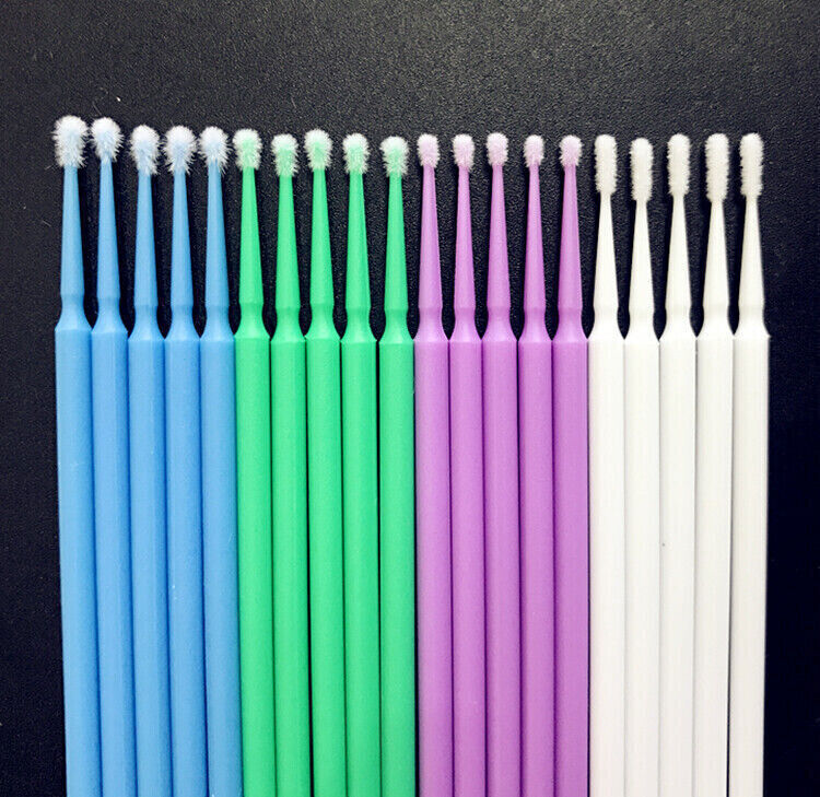 100Pcs 4Sizes Dental Microbrush Disposable Applicators Tips Micro Brush Cleaning