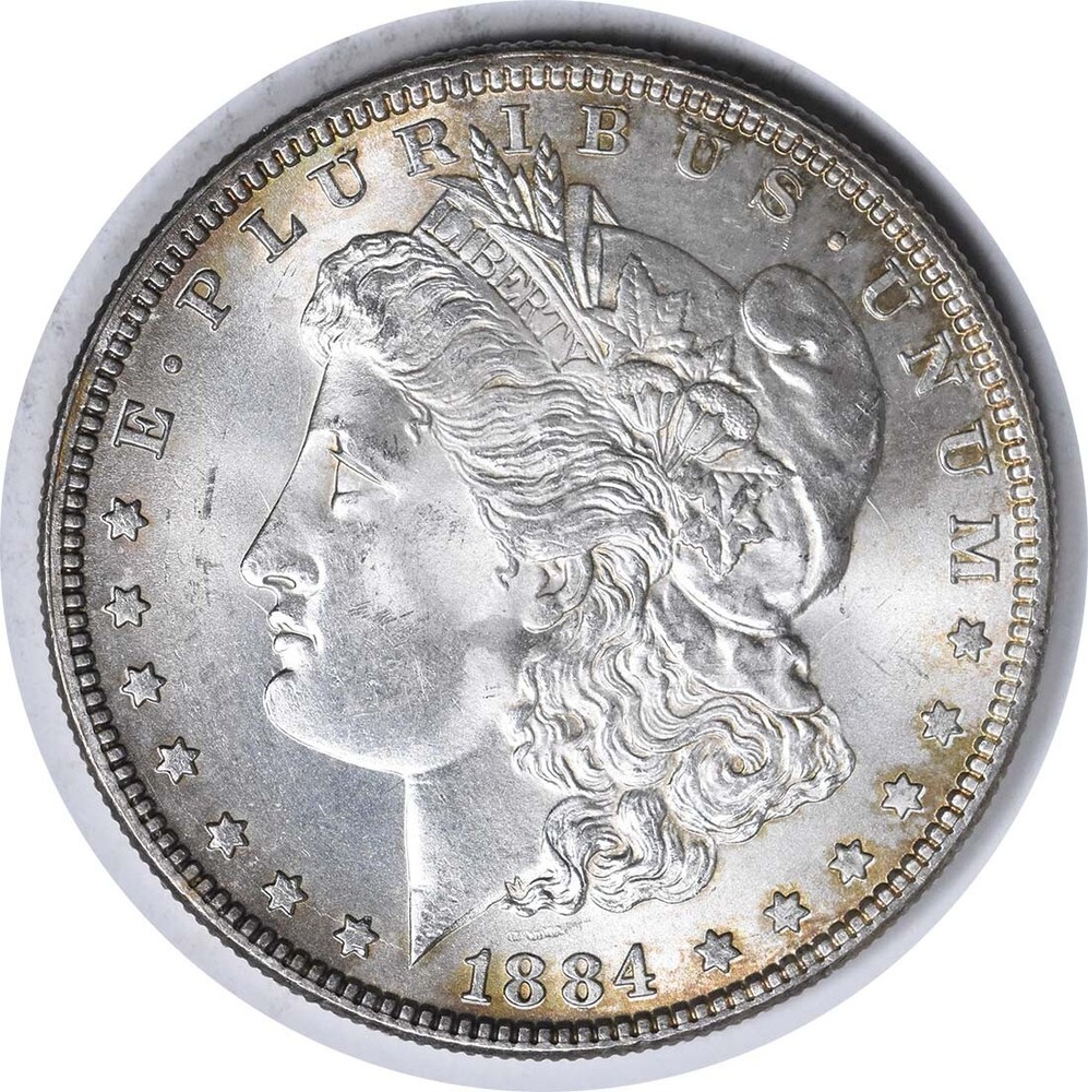 1884 VAM 2A Morgan Silver Dollar Partial E Reverse Choice BU Uncertified #714